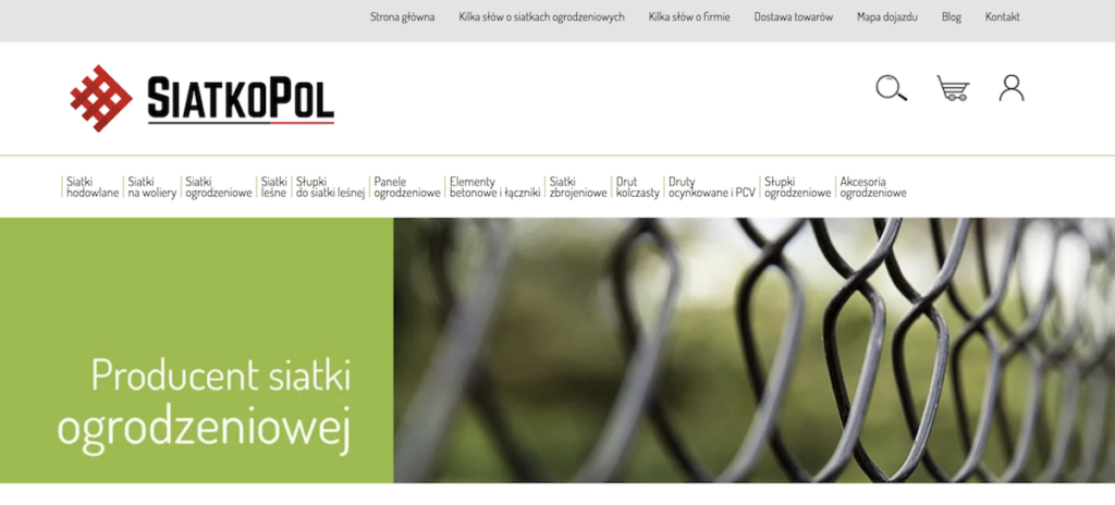 główna strona sklepu internetowego Siatkopol